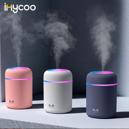 Imycoo Portable 300ml USB Ultrasonic Humidifier Dazzle Cup Aroma Diffuser Cool Mist Maker Air Humidifier with Romantic Light