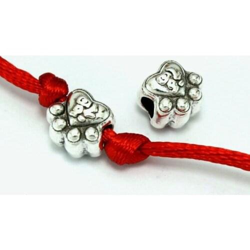 10pcs/lot Tibetan Silver spacer Dog paw Loose Bead Spacer Beads Connectors for DIY Jewelry Making bracelet df4s