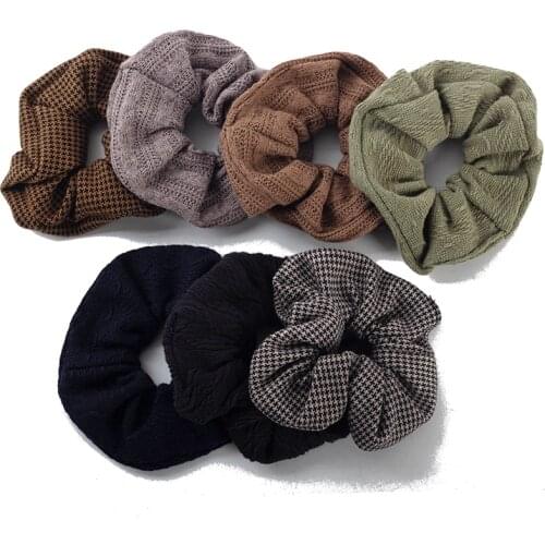 3 pcs Girls New Soft Casual Striped Ponytail Holder Scrunchie Hairband Women Spring Hair Bundle Turban Rubber band Accessories