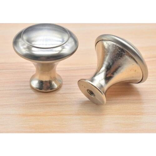 1PC Cabinet Door Knobs Brushed Nickel Round Drawer Handle Hardware Stainless Steel With Screw For Household