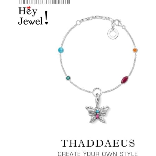 Charm Bracelet Butterfly 2021 Spring Brand New Link Chain 925 Sterling Silver Jewelry Artistically Favourite Fans Gift For Women