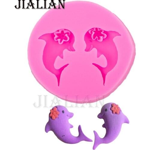 Flowers Silicone Mold Mini dolphins chocolate Party cake decorating tools DIY baking fondant silicone mold T0103
