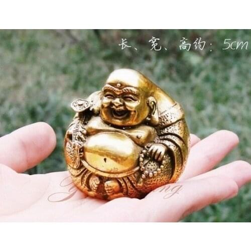 YM 312 Chinese Open light, pure copper Ruyi Maitreya Buddha Buddha Statue figurine Home Furnishing Feng Shui wholesale Tibetan