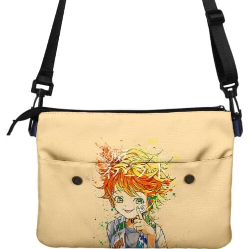 The Promised Neverland Single-Shoulder 3D Printing Crossbody Bag Anime Soft Mini Handbag Japanese Women Kawaii Travel Style