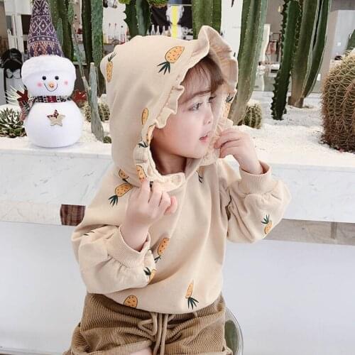 2 3 4 5 6 Years Baby Girl Sweatshirts 2019 Autumn New Childrens Hooded Pullovers Sweatshirt Kids Girls Carrot Print Top Tees