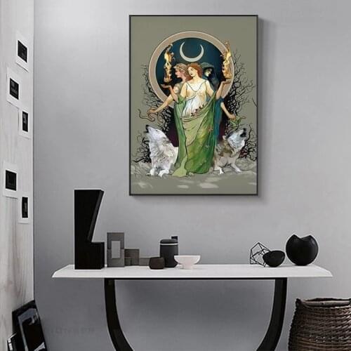 Mysterious Moon Goddess Hecate Poster Posters and Prints Wall Art Canvas Print Picture Modern Nordic Living Room Home Decor
