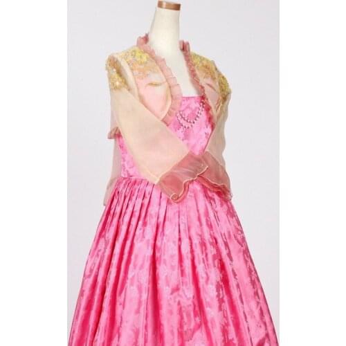 Hanbok Traditional Women Dress Korean Fusion Modernized Fashion Improved Hanbok with Lace Border