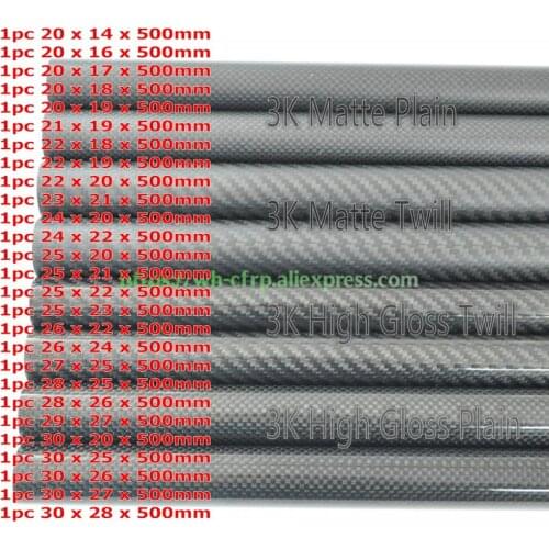 1pcs 3k Carbon Fiber Tubes L X 500MM OD 20mm 21mm 22mm 23mm 24mm 25mm 26mm 27mm 28mm 29mm 30mm Japan with 100% full carbon