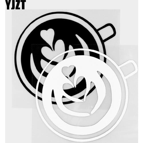 YJZT 12×10.8CM Coffee Design Art Mural Decor Car Sticker Vinyl Decals Cup Mug Black / Silver 20B-0373