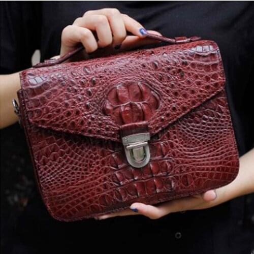 Ourui true crocodile female Single shoulder bag Genuine leather aslant The organ handbag women handbag