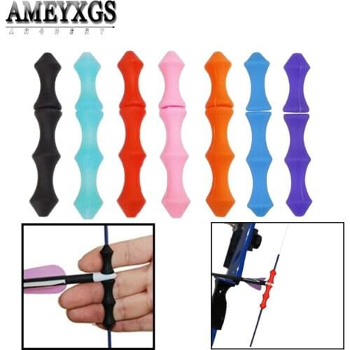 1/5pcs Finger Guard Recurve/Straight Bow String Stabilizer Finger Tab Shooting Hunting Protective Gear For Archery Accessories