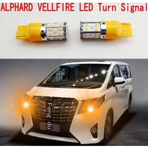 2pcs For ALPHARD VELLFIRE 10 20 30 Series LED High Bright Car Turn Signal Before and after Signal Light Amber Yellow Bulb