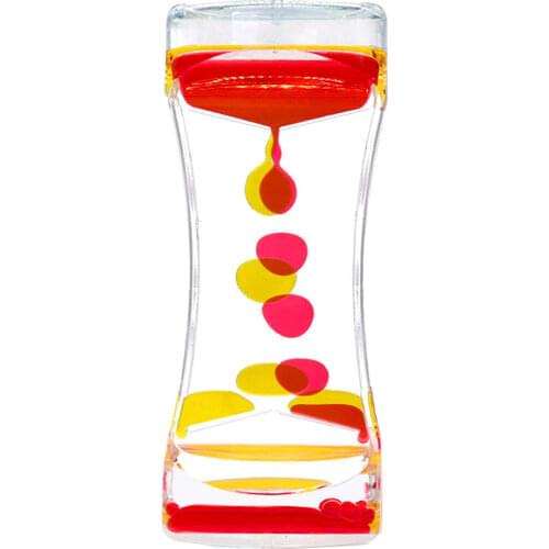 2pcs Colorful Liquid Timer Sandglass Waist Shape Oil Hourglass Liquid Motion Bubble Desk Kids Toys Adults Gifts Home Decoration