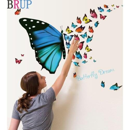 82*56cm Creative Colorful Butterfly Wall Sticker Art Decorative Vinyls for Walls Butterflies Room Decoration DIY PVC Home Decor