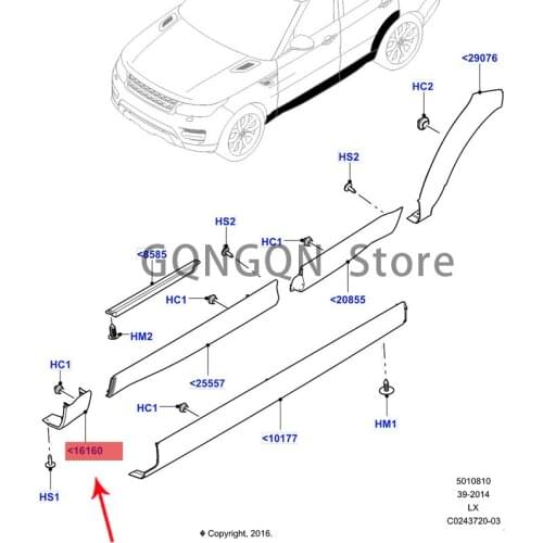 CAR is suitable for 14 large side wrapping angles 2014-2021lan dro ve rra nge rov ers po rt trim strip assembly-mudguard large s