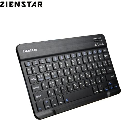 Zienstar Ultra Slim Russian Bluetooth Wireless Keyboard for IPAD,MACBOOK,LAPTOP, Computer PC and Tablet,Rechargeable Battery