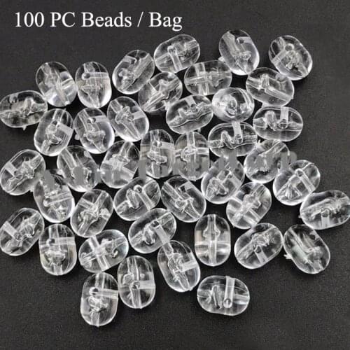 100pcs Transparent Fishing cross beads plastic Clear Beads Double Pearl Drill Cross Beads fishing tackle
