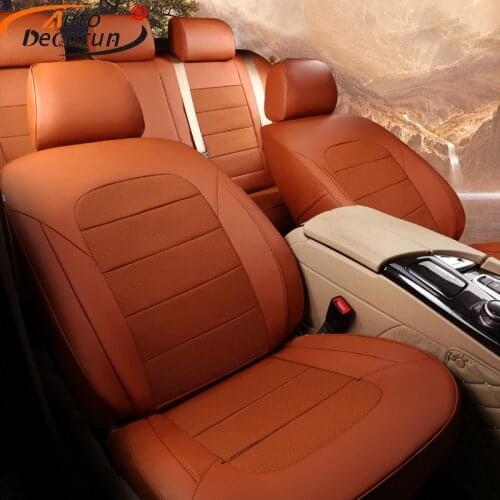 AutoDecorun Cowhide Leather Seat Cover for Ford RANGER wildtrak 2016 2017 2018 Seat Covers Custom Automobile Accessories Cushion