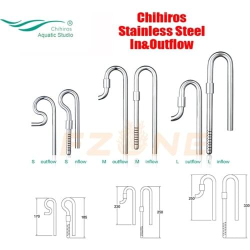 Chihiros Class 1 304 Stainless Steel Inflow and Outflow Pipes for Aquarium External Filters and Pumps