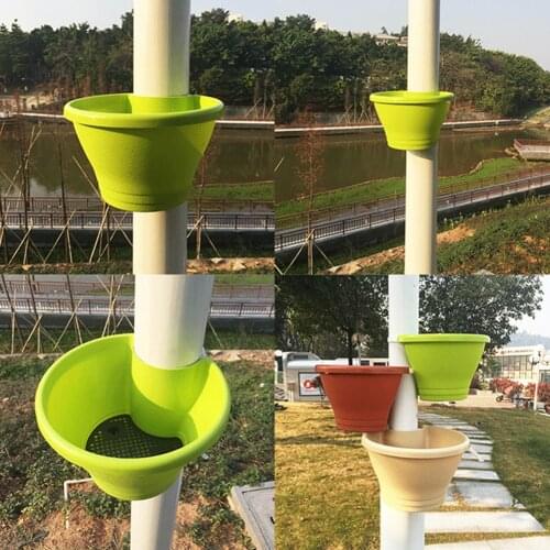 Flower Basket Gutter Downspout Flowerpot Holder Plant Hanger Balcony Garden Planter Nursery Pots Home Garden Hotel Decoration