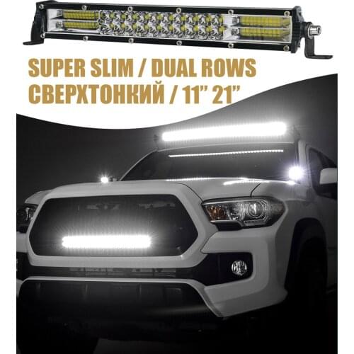 Dual Slim LED Bar 11 inch 21 inch LED Light Bar LED Work Light for Car Tractor Boat OffRoad Off Road 4WD 4x4 Truck SUV ATV