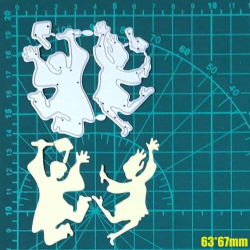 Graduates Throwing Bachelor Hats Metal Cutting Dies Cut Die Mold Scrapbook Paper Craft Knife Mould Blade Punch Stencils Die New