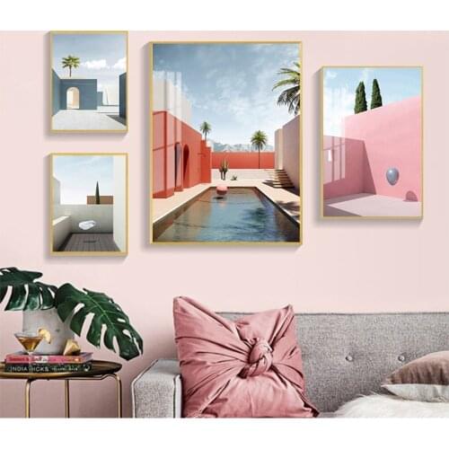 Pictures Gallery for Living Room Home Decoration Abstract Still Life Building Canvas Painting Poster and Print Wall Art
