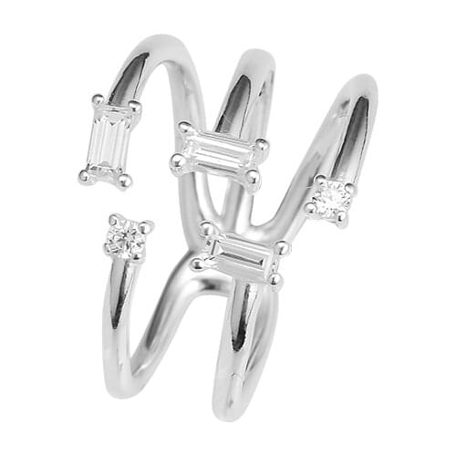 CKK Silver 925 Jewelry Shards of Glittering Rings For Women Fashion Anniversary Gift Sterling Silver Original Ring