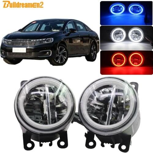 Buildreamen2 Car H11 LED Lamp Fog Light Angel Eye Daytime Running Light DRL 4000LM 12V For Citroen C6 TD_ Saloon 2005-2015