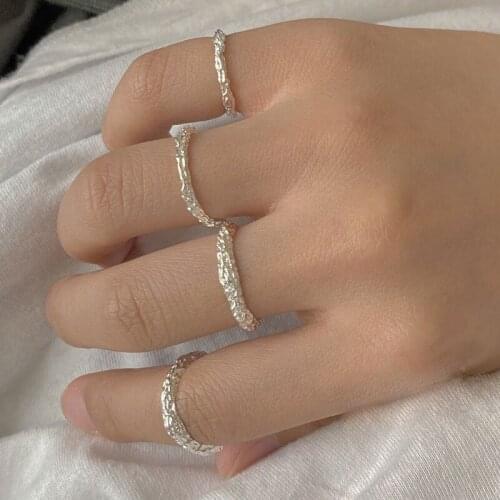 Minimalist Aesthetic Luxury Texture Couple Engagement Adjustable Ring on Finger Fashion Handmade Party Jewelry Gifts for Women