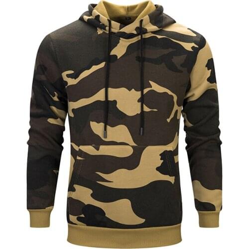 Polyester Fleece Men Hoodies Camouflage With Thick Wool Casual Sport