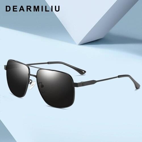 DEARMILIU 2019 Design Square Mens Polarized Sunglasses Women Driving Blue Mirror Lens Sun Glasses UV400 Gafas De Sol shades Men