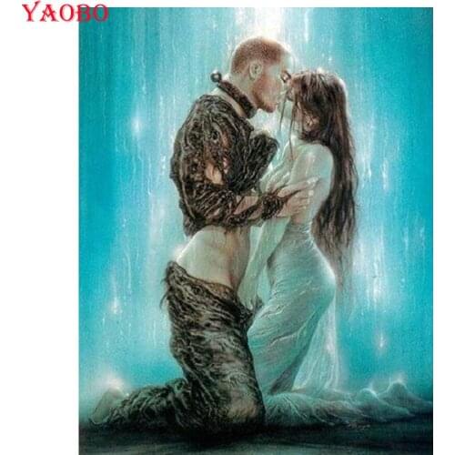 Full drill square round 5d diy diamond painting lovers kiss 3d images embroidery kit cross stitch wall sticker mosiac decoration