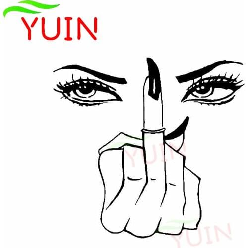 Eye Girl Middle Finger Car Decals Fashion Body Decoration Personalized PVC Waterproof Sunscreen Stickers Can Be Customized Color