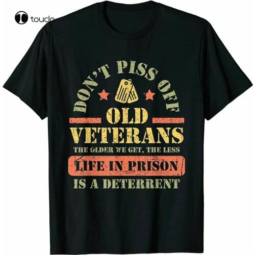 Don'T Piss Off Old Veterans Military Veteran T-Shirts MenS Cotton