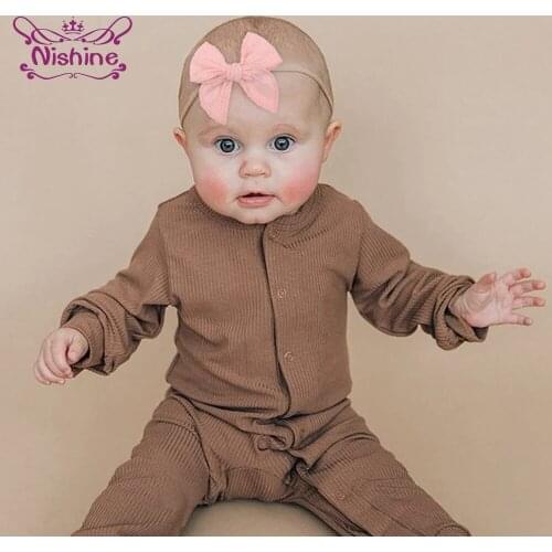 Nishine 7.6*6.6 CM Vintage Bowknot Princess Hairband Solid Color Handmade Bows Elastic Headband Baby Headwear Hair Accessories