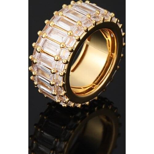 New Fashion Charm Hip Hop Iced Out Bling Rings High Quality AAA Zircon Ring Jewelry Fashion Party Punk Gifts for Men and Women