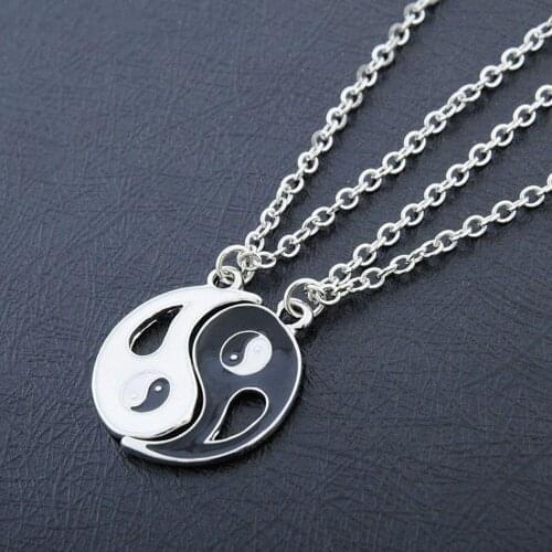 New 2021 2 Pcs/set Necklace for Women Men Fashion Yin Yang Couples Matching Choker Best Friendship Couple Jewelry
