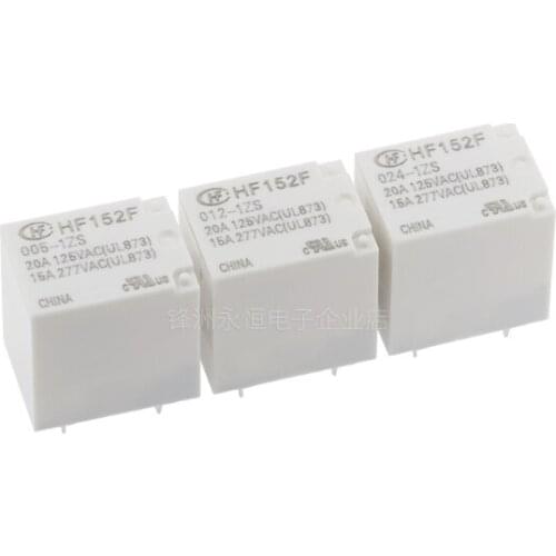 Original New Relay 10pcs/lot HF152F-005-1ZS HF152F-012-1ZS HF152F-024-1ZS HF152F 012-1ZS HF152F 012 1ZS 5V 12V 5PIN 15A