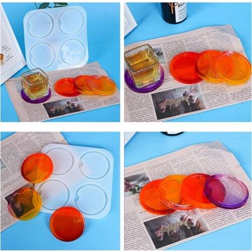 Silicone Resin Mold Keychain Pendant Mold Diy Homemade Coaster Mold Crafts Casting Clay Mold Jewelry Making Tools