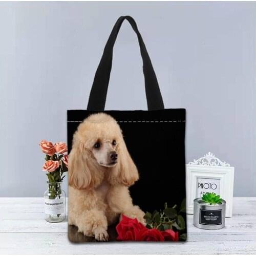 Custom Cocker Spaniel Tote Bag Canvas Fabric Handbag Two Sides Printed Shopping Bags Traveling Casual Useful Shoulder Bag 1208