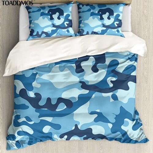 TOADDMOS Army Camouflage Backgrounds Bed Pillowcase & Duvet Cover 3pcs/Set Premium Pillowslip Quilt Cover Decoration Bedding Bag