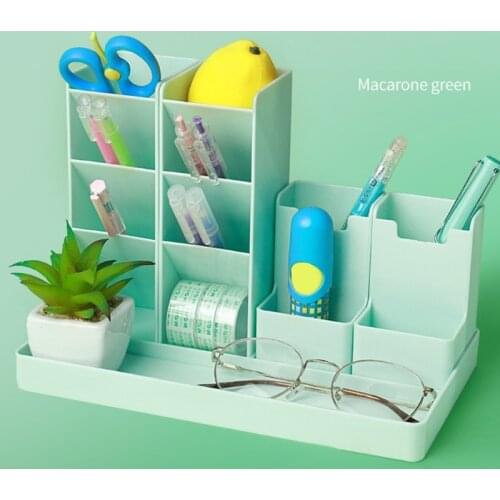 Vertical Pen Organizer with 4 Pen Holders 1 Tray Combine Freely Creative Desk Organizer Pen Holder Marker Storage Caddy