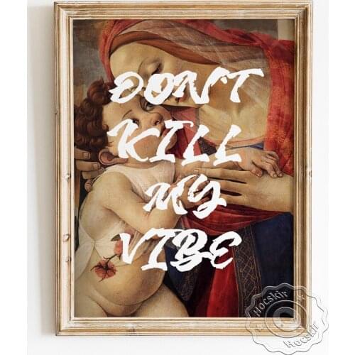 Sandro Botticelli Vintage Print Art Poster, Madonna And Child With Saint John The Baptist Canvas Painting, Wall Art Home Decor