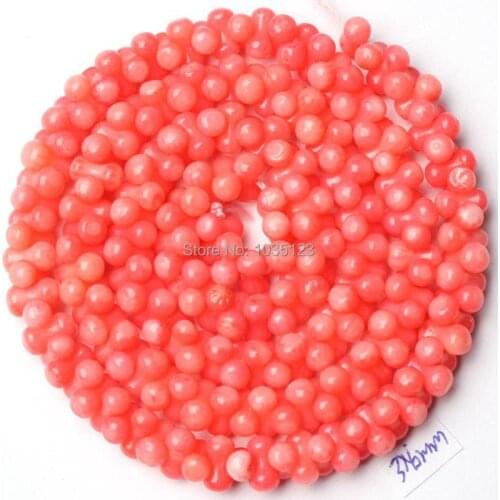 High Quality 3x6mm Pretty Natural Pink Coral Peanut Shape Gems Loose Beads Strand 15" DIY Creative Jewellery Making w1920