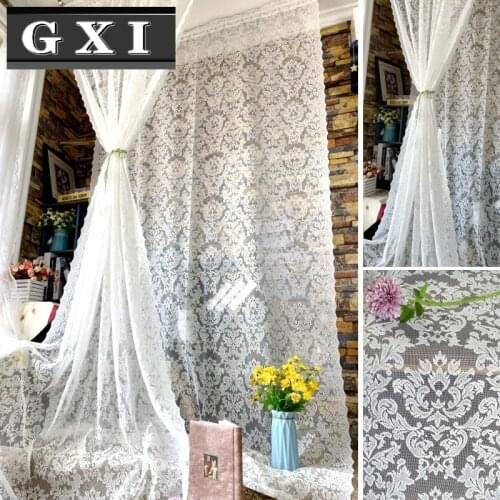 White Tulle Curtains for Living Room European-Style Window Mesh Yarn Sheer Window Curtains for Bedroom Girl Lace Princess Drapes