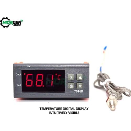 ZFX-7016K 10A 12V 24V 110-220V Digital Temperature Controller Thermostat Regulator with Sensor -50~110 C K-type Thermocouple