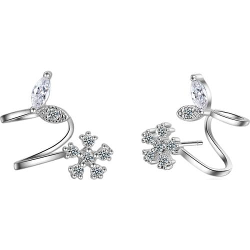 925 Silver Women High Quality Cross Earrings Snowflake Zircon Fashion Gifts Jewelry Hot New Wholesale