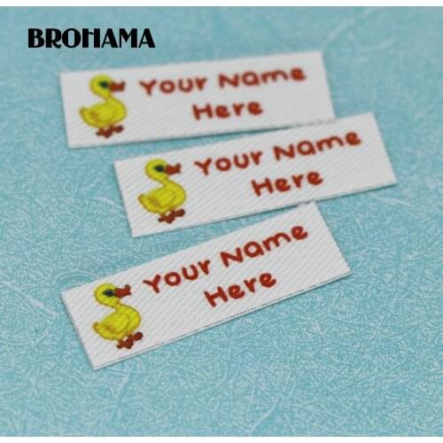 120 pieces Custom logo labels, Name iron on label, Custom Clothing tags, Organic Cotton Labels