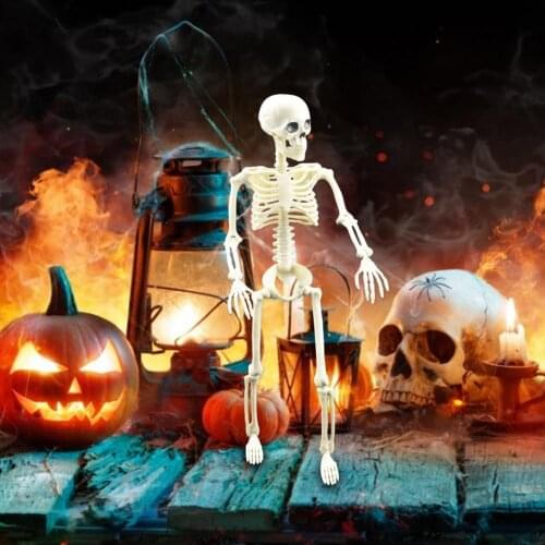 16-Inch Halloween Skeleton Ghost Festival Movable Skull Decoration Party Decoration Funny Noctilucent Ghost Bone Halloween Decor